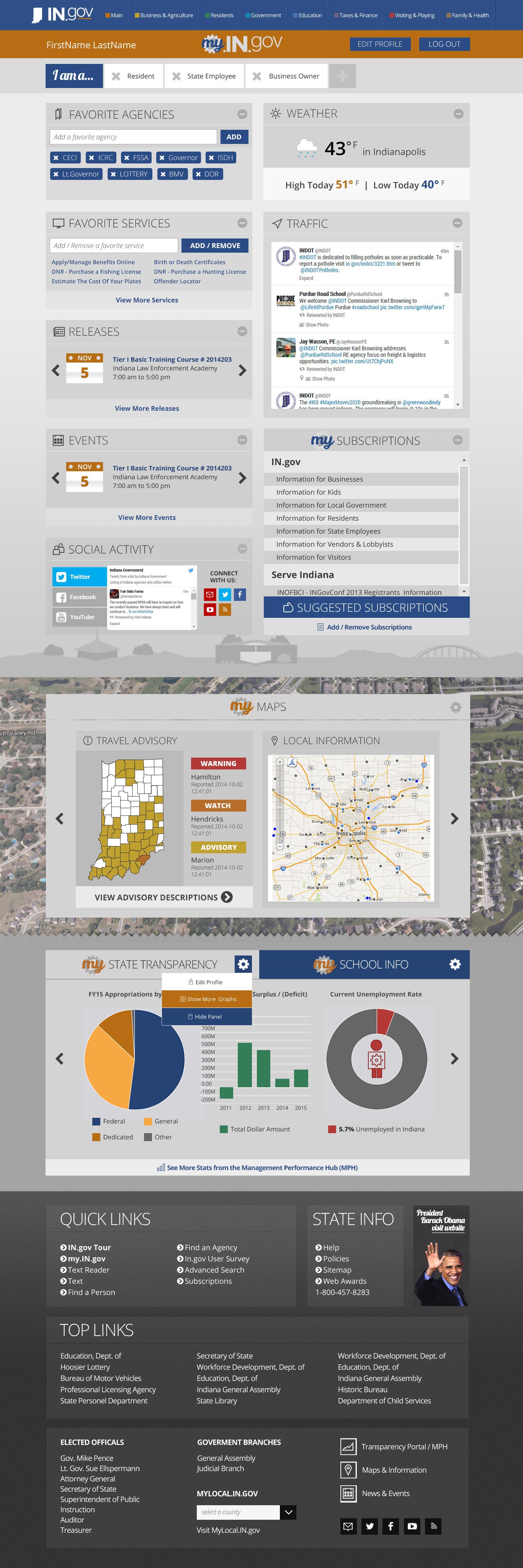 IN.gov profile page example