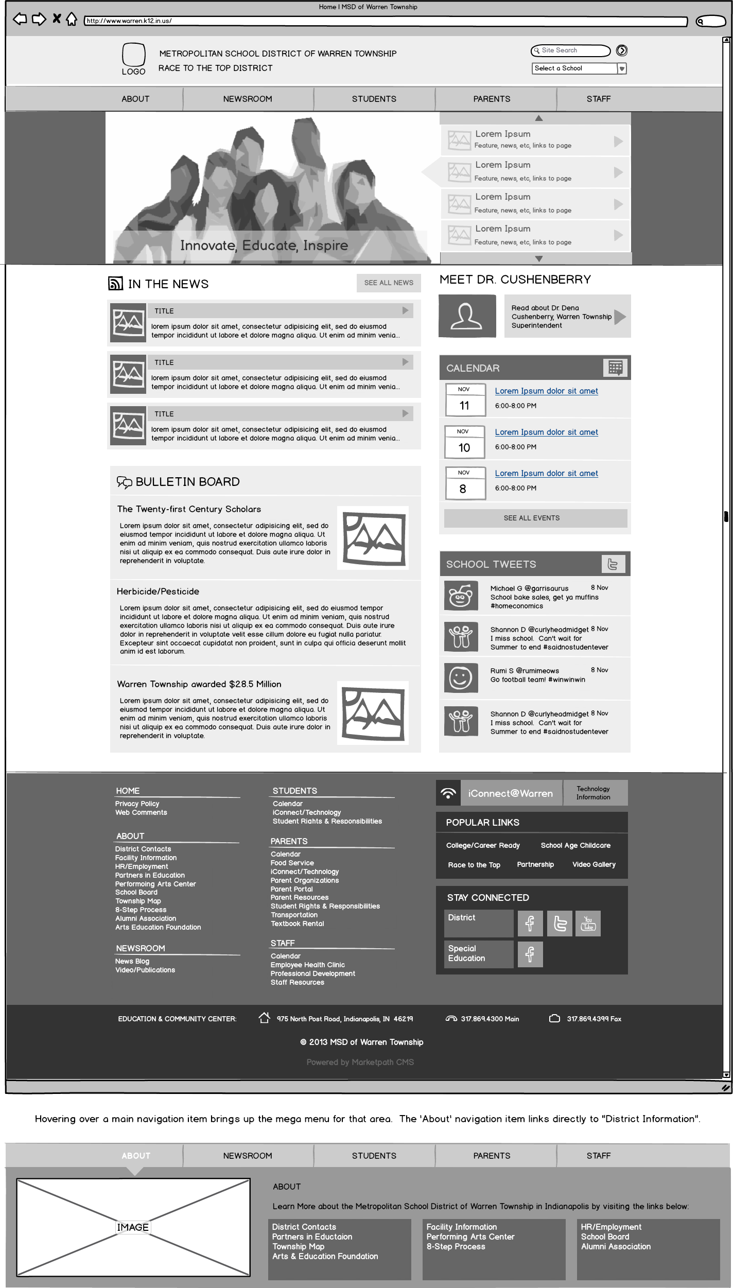 Home Page Desktop Wireframe